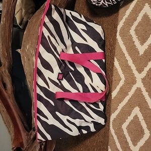 Zebra duffle bag. Black, white amd hot pink. Used but still nice. Big